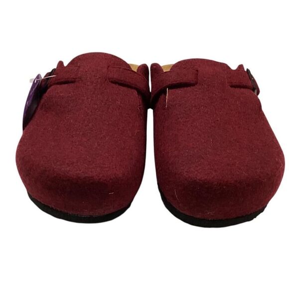 Plakton Clogs Women 11 42 Red Blogg Felted Wool Cork Slip On Soft Footbed NEW - Picture 2 of 8